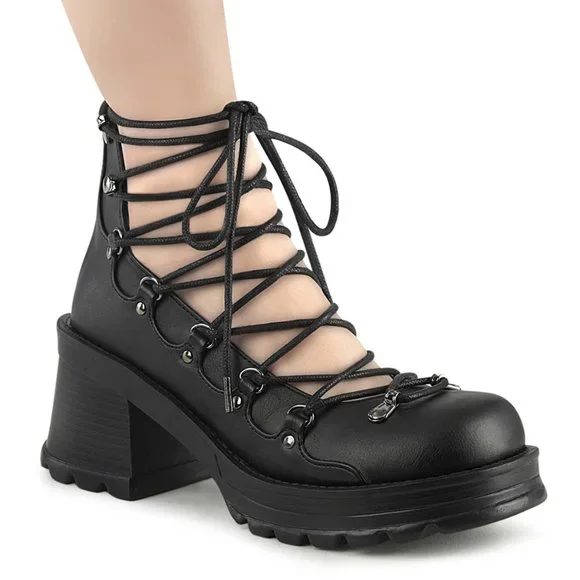 Whimsigoth Platform Lace Up Ankle Shoes Alt Goth - Picture 3 of 6